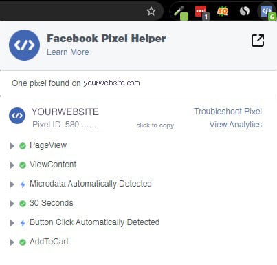 facebook pixel helper successful implementation