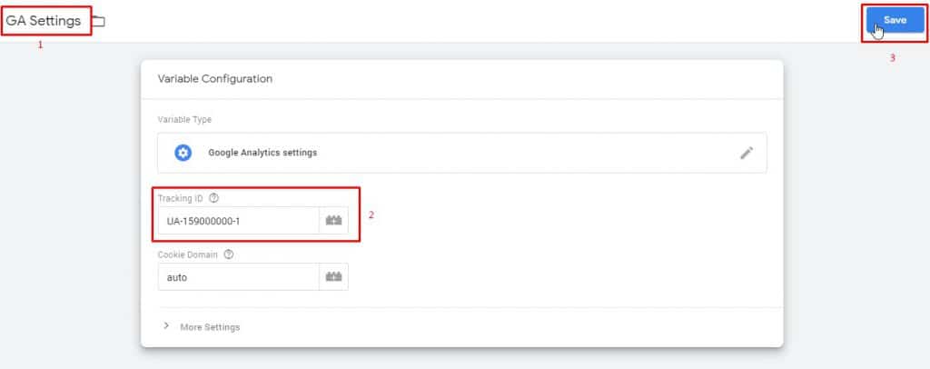 Google Analytics Tracking ID Variable in Google Tag Manager
