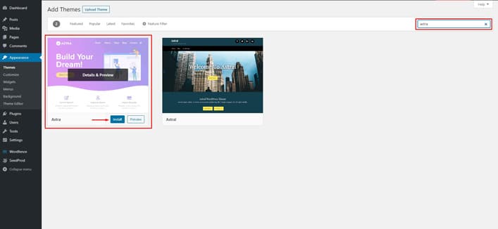 How to Install Astra Theme