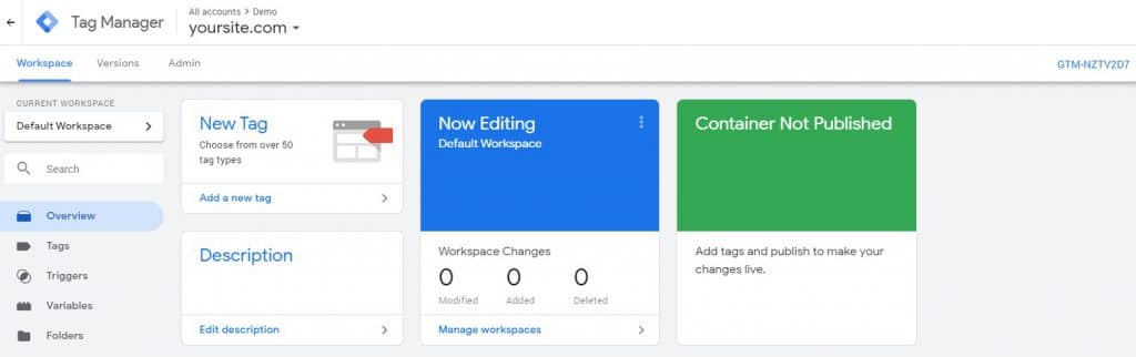 setting up google tag manager - complete