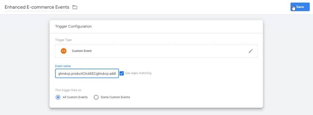 Trigger for Enhanced E-commerce Events in Google Tag Manager for WordPress