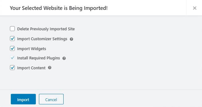 Final Step to Import Astra Starter Template