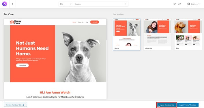 Astra Starter Pet Care Template